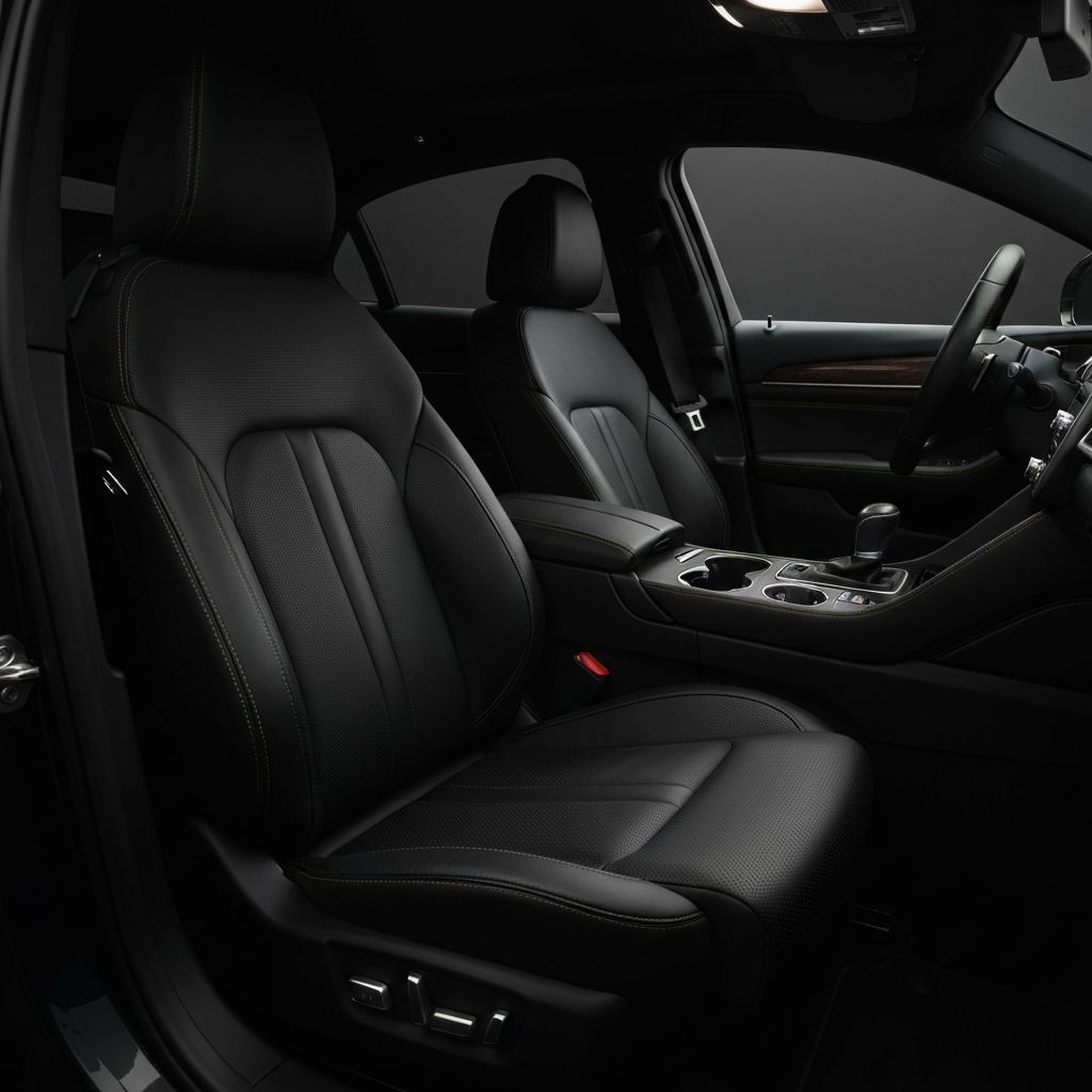 Luxury car interior after professional detailing